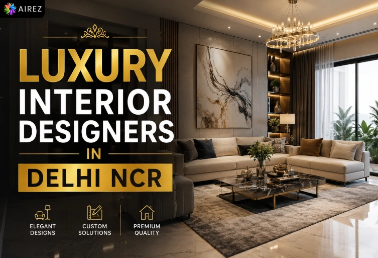 Luxury Interior Designers in Delhi NCR creating premium home interiors with modern living room design by AIREZ