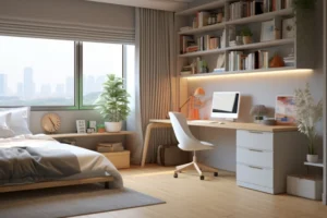 A Bedroom With Dedicated Study Unit