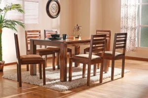 A Cosy Dining Area With Simple Wooden Furniture