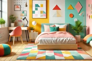 A Cosy Kids Bedroom In Unique Colours