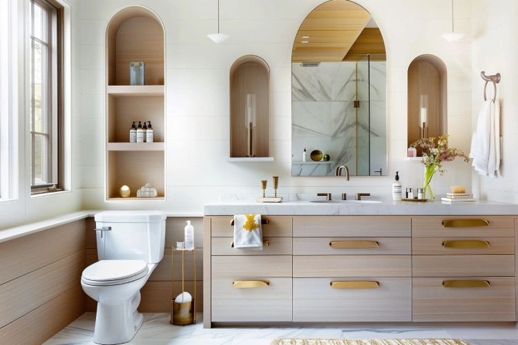 A Master Bathroom With All Smart Space Saving Storage