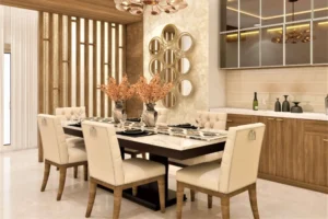 A Modern Dining Room With A Smart Crockery Unit