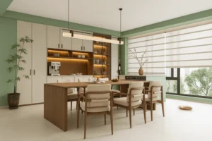 A Stunning Dining Room With A Crockery Cum Wine Rack Unit