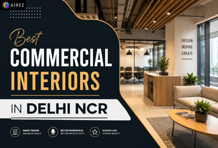 Best Commercial Interiors in Delhi NCR with modern office interior design by Airez