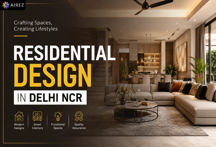Modern Residential Design Interior in Delhi NCR by AIREZ